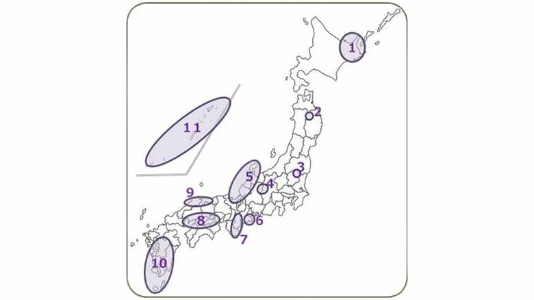 観光庁が選定した11モデル地域(観光庁サイトより)