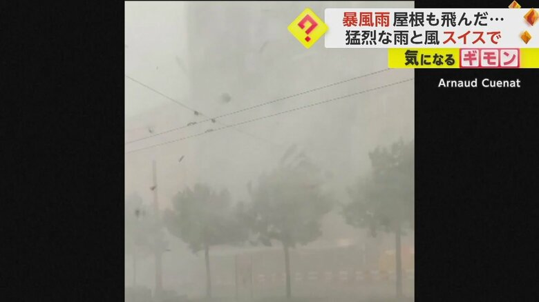 前がかすむほど吹き荒れる暴風雨