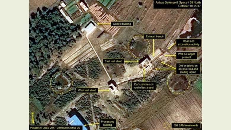 北朝鮮でミサイル用の固体推進ロケット・モーター試験場に動き
