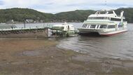 遊覧船、ボート通常営業できず　猛暑に少雨…湖は2m以上水位低下　農作物にも影響　全体の1割のリンゴが日焼け　