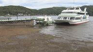 遊覧船、ボート通常営業できず　猛暑に少雨…湖は2m以上水位低下　農作物にも影響　全体の1割のリンゴが日焼け　