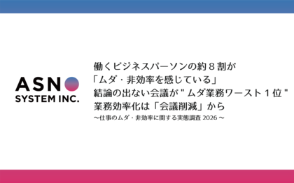働くビジネスパーソンの約8割が「ムダ・非効率を感じている」 結論の出ない会議がムダ業務ワースト1位　業務効率化は「会議削減」から