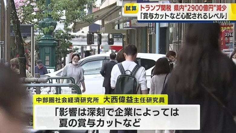 トランプ関税で県内産業の売上額が2900億円あまり減少するとの試算明らかに…専門家「賞与カットなどが心配されるレベル」　静岡｜FNNプライムオンライン