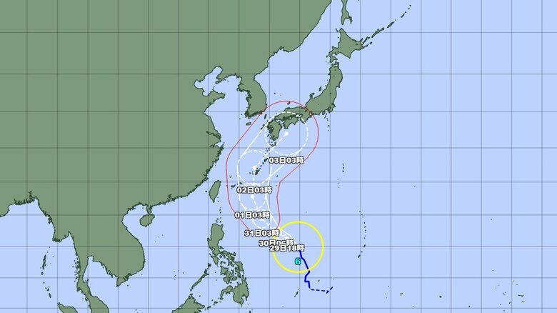 【台風情報】台風6号が沖縄本島や奄美を直撃か　警報級の大雨や土砂災害に警戒　関東は3日前後に大雨も｜FNNプライムオンライン
