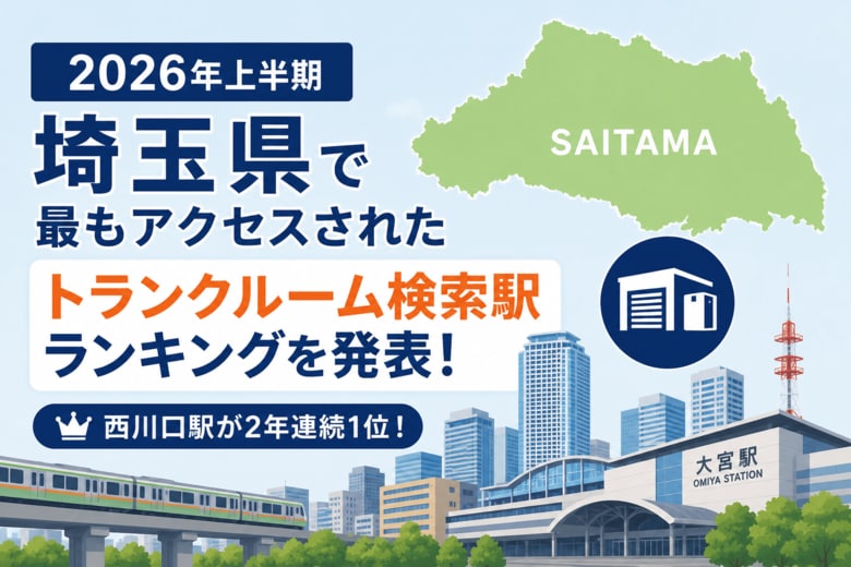 【2026年上半期】埼玉県で最もアクセスされたトランクルーム検索駅ランキングを発表！西川口駅が2年連続1位、川口・さいたまエリアで収納ニーズが拡大