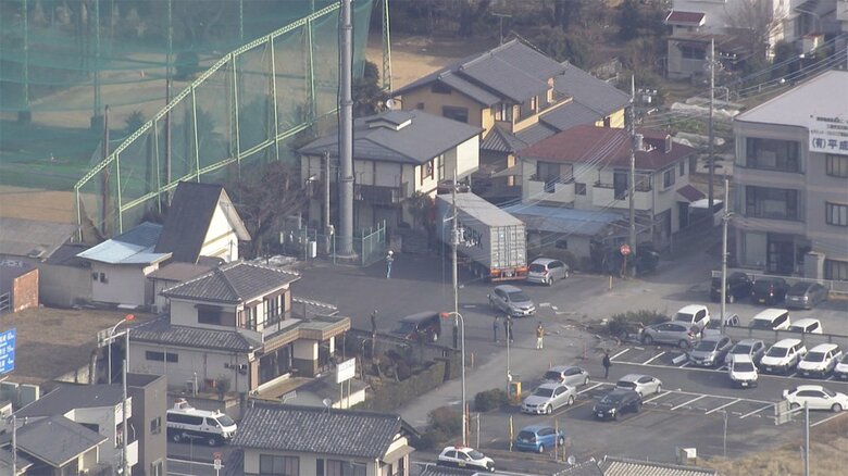 事故が起きた現場(午前9時すぎ 埼玉・北本市)