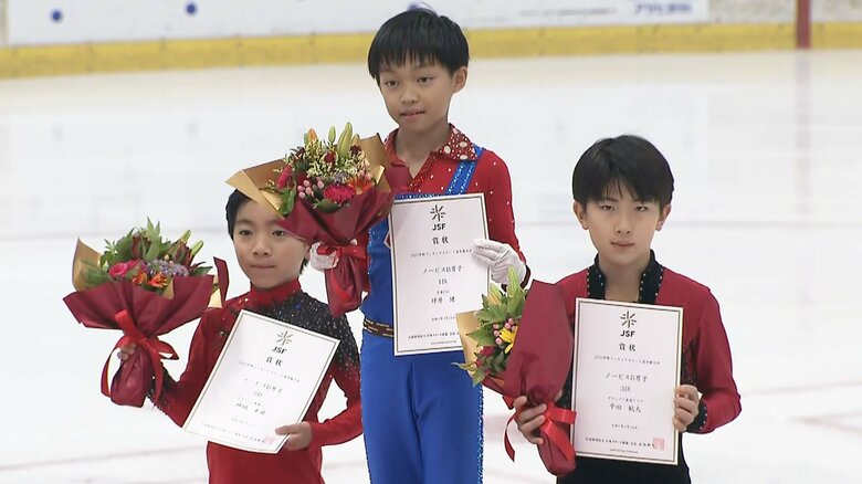 ノービスB男子表彰台（中部選手権）