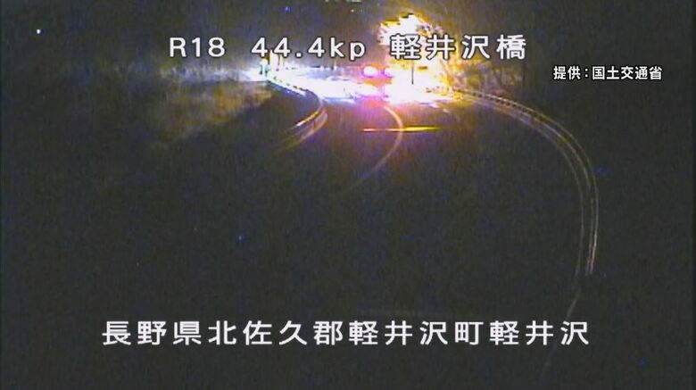 事故直前、走行中のバス　提供：国土交通省