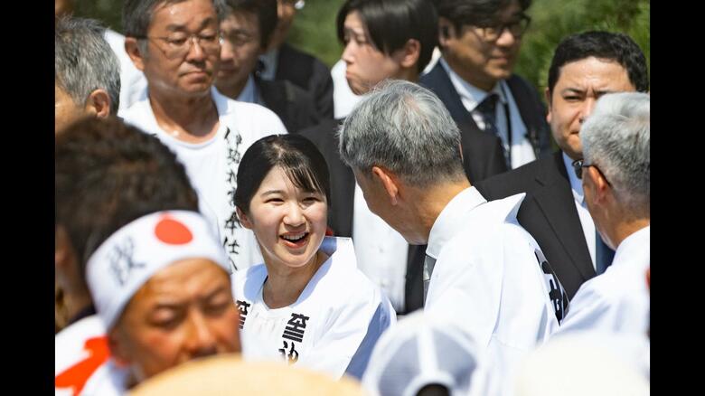 お木曳に参加される愛子さま（提供：三重県）
