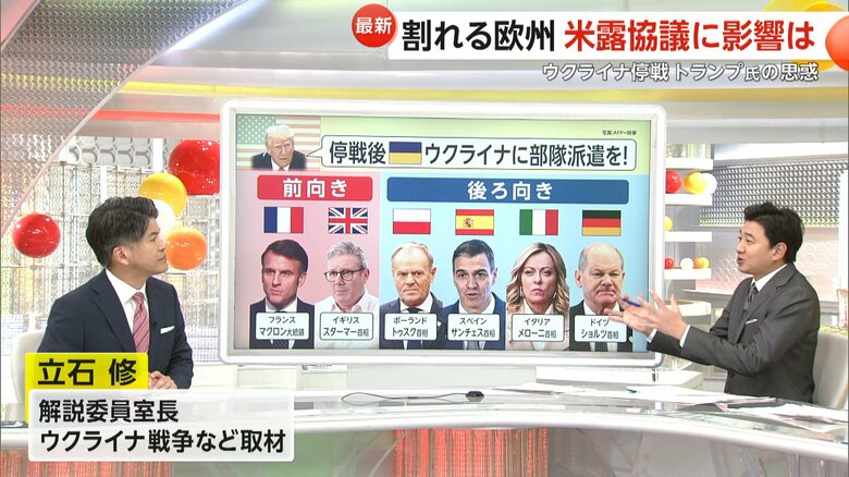 停戦後のウクライナへの部隊派遣に関するヨーロッパ各国の姿勢