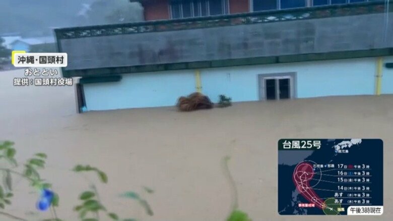 記録的大雨の様子（沖縄・国頭村）