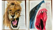 「永久保存したい」小4男児がノートに描いたリアルな動物に14万いいね…取材後に増えた作品もセンス抜群だった