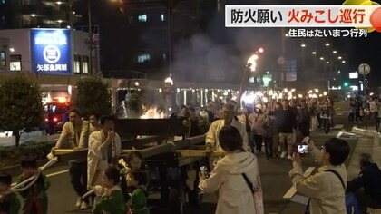 “火みこし”と“たいまつ行列”が敦賀駅前を練り歩く　昭和初期の大火から70年　防火を願う白銀神社「火祭り」【福井】