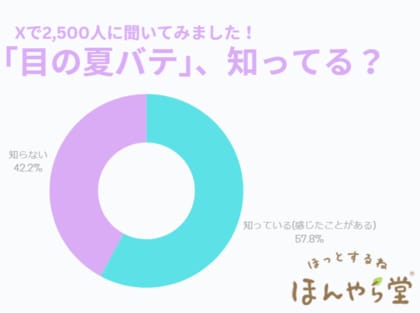 暮らしに“ほっとする”時間を提供するほんやら堂が、「目の夏バテ」に関するアンケートの調査結果を公開!