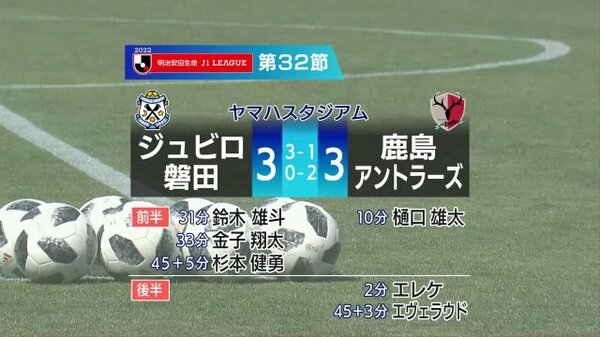 J1リーグ ジュビロ磐田 前半3得点するも 鹿島アントラーズと引き分け Fnnプライムオンライン