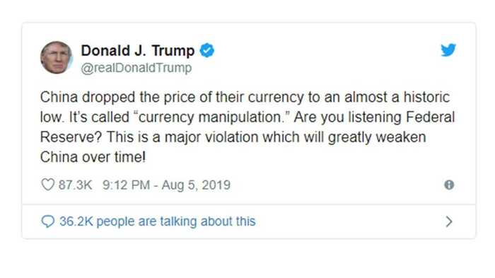 トランプ大統領の公式ツイッターより