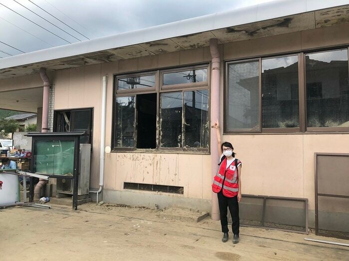 熊本県球磨郡球磨村の水没した指定避難所(写真提供:奥村奈津子さん)