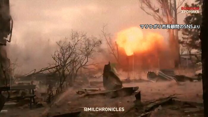 ロシア軍の戦車がウクライナの反撃で爆発する瞬間