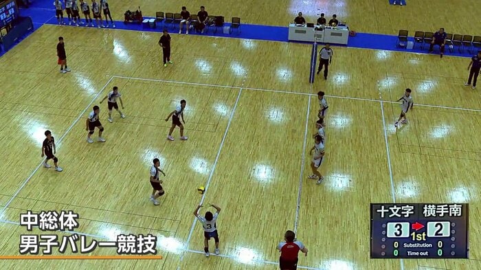 AIカメラが撮影したバレーボールの試合映像