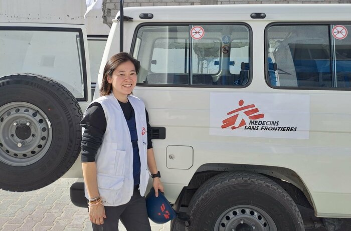 MSF提供:村元さんは医療施設の維持、物資の管理などを担当