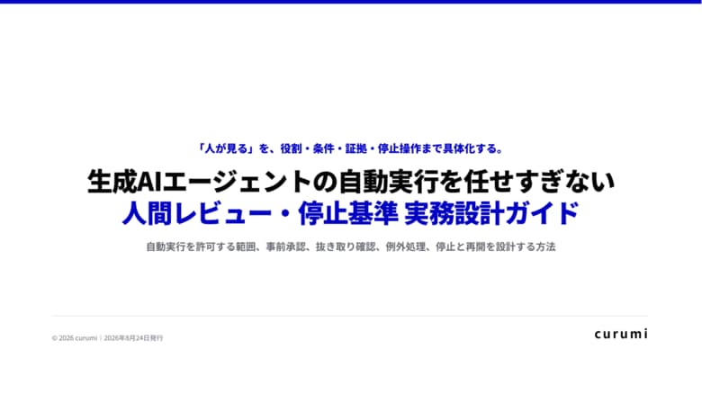 生成AIエージェントの「最後は人が確認」をどう設計する？人間レビュー・停止基準の実務ガイドを無料公開