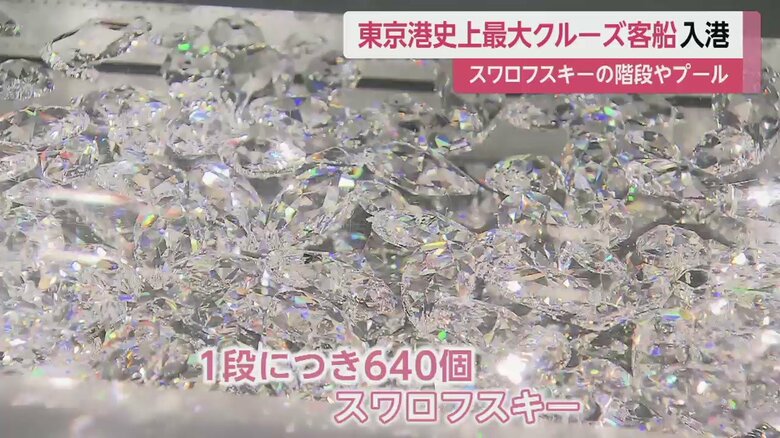 1段につき640個のスワロフスキーが使われた階段