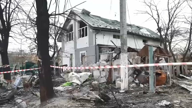 ロシア軍の攻撃を受けたブチャ市内