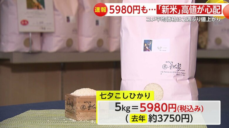 新米の“七夕コシヒカリ”は5kg5980円（税込み）