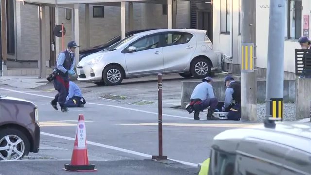 当日午後には鑑識が行われる