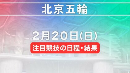 北京五輪　2月20日注目競技の日程・結果