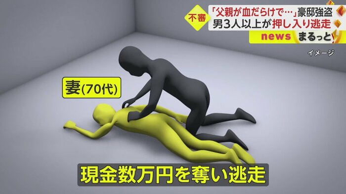 星さんの妻を床に押しつけ、現金数万円を奪い逃走