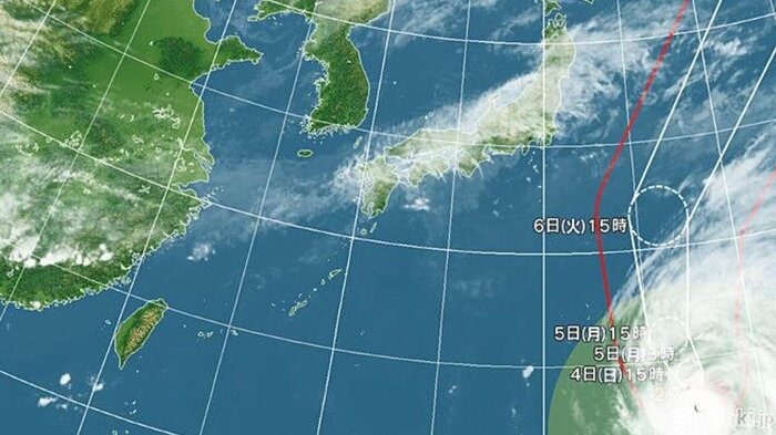 台風27号の進路予想図　日本気象協会 tenki.jpより