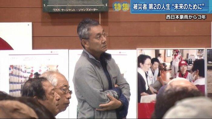 避難訓練に参加する大迫さん