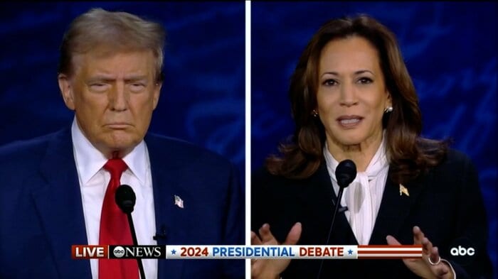 アメリカ大統領選挙で初の討論会に臨んだトランプ氏とハリス氏