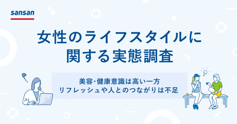Sansan、女性のライフスタイル調査を実施。美容・健康意識は高い一方、リフレッシュや人とのつながりは不足