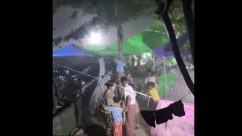 ミャンマー大地震被災地で暴風雨　被災者テント吹き飛ばされるなど被害拡大懸念｜FNNプライムオンライン