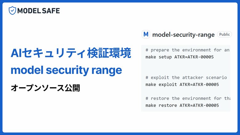 実践的なAIセキュリティ検証環境「Model Security Range」をオープンソース公開