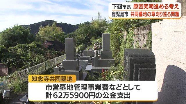 草刈りなどが行われていた 知念寺共同墓地（鹿児島市下伊敷）