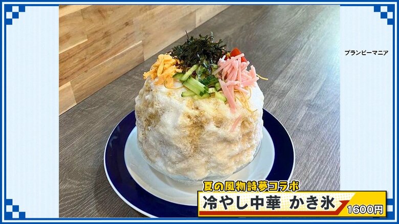 さいたま市「プランピーマニア」冷やし中華 かき氷（1600円）画像：プランピーマニア