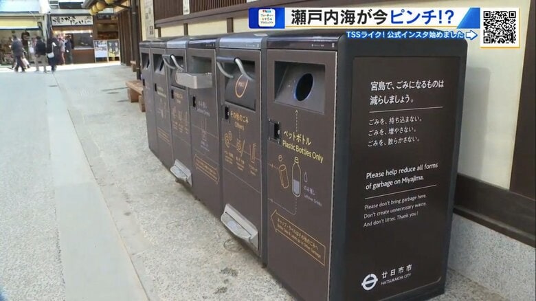 一人ひとりがルールを守って、ごみ箱へ