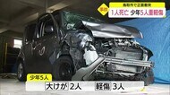 深夜の県道で車同士が正面衝突 男性1人死亡 少年5人が重軽傷(鳥取市)