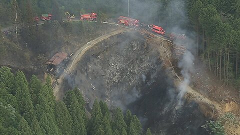 廃材処理の火が燃え移ったか…岐阜県恵那市で山林火災 現場近くで木材を燃やしていた60歳男性が手にヤケド