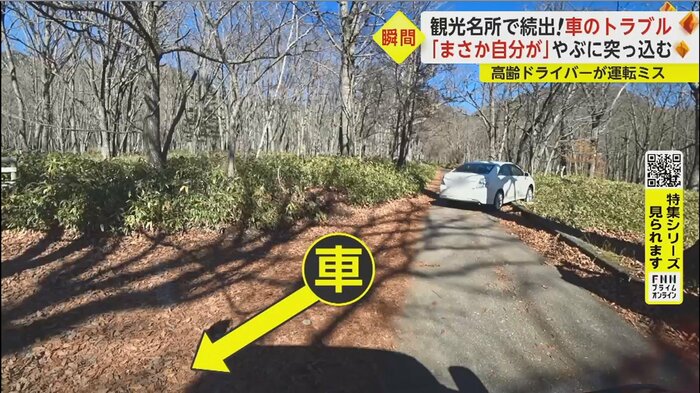 Uターンするため、黄色の矢印の方向にバックするつもりだったという