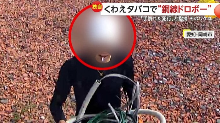 くわえタバコをしていた男の様子(提供:アジア電設)