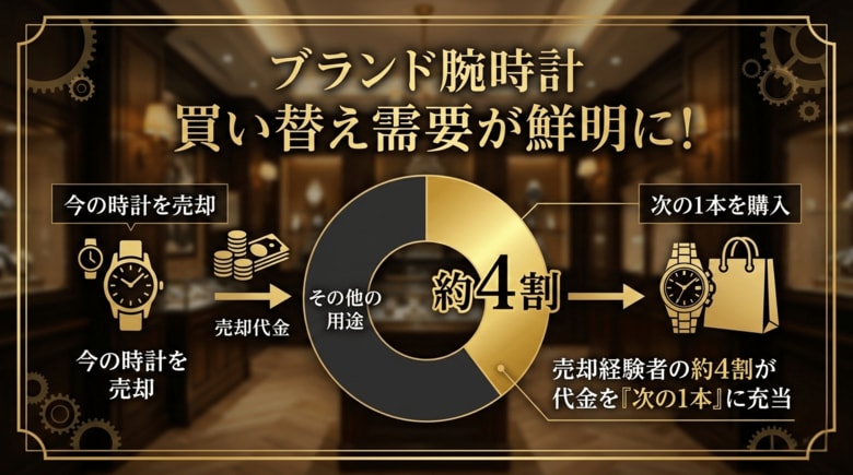 ブランド腕時計の買い替え需要が鮮明に。売却経験者の約4割が代金を“次の1本”に充当