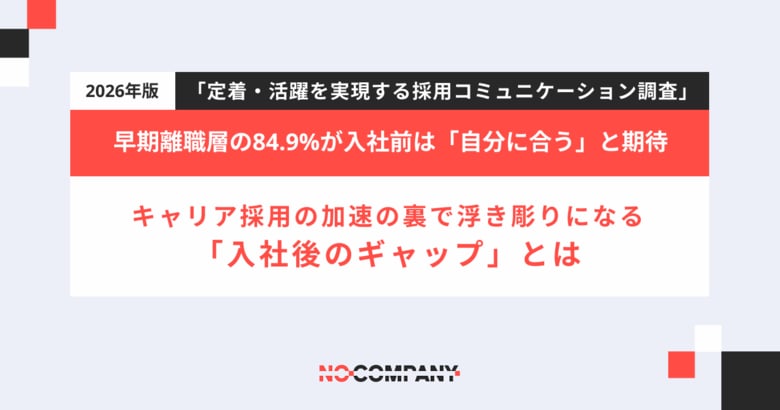 早期離職層の84.9%が入社前は「自分に合う」と期待――キャリア採用加速の裏で浮き彫りになる「入社後のギャップ」とは？