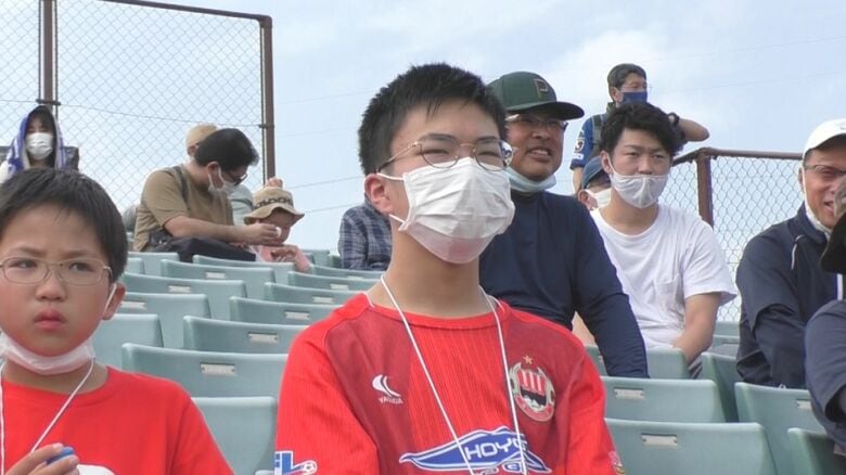 ヴェルスパ大分の応援に駆け付けた後藤信繁くん