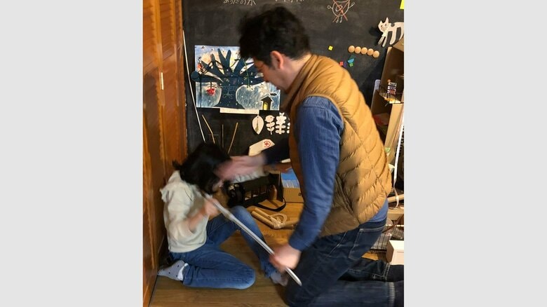 弾込めが間に合わず、武田軍（父親）の優しいチョップに敗北