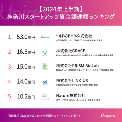 研究開発型スタートアップが躍進!神奈川県の「アンモニア合成」「超音波技術」企業がトップに - 2024年上半期スタートアップランキング公開