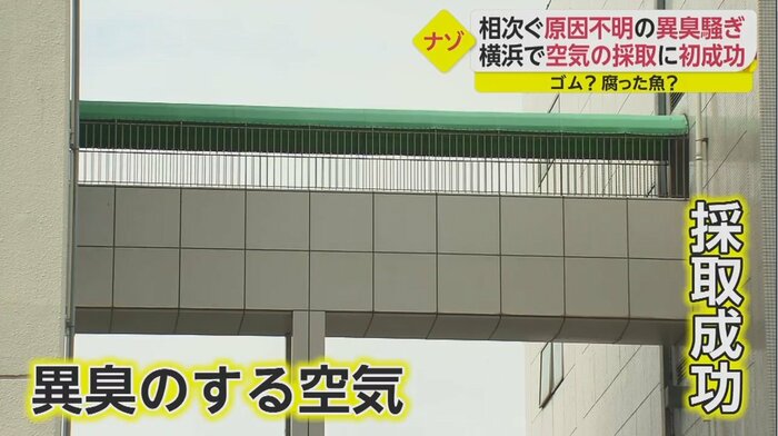 異臭を採取した横浜市消防局の渡り廊下